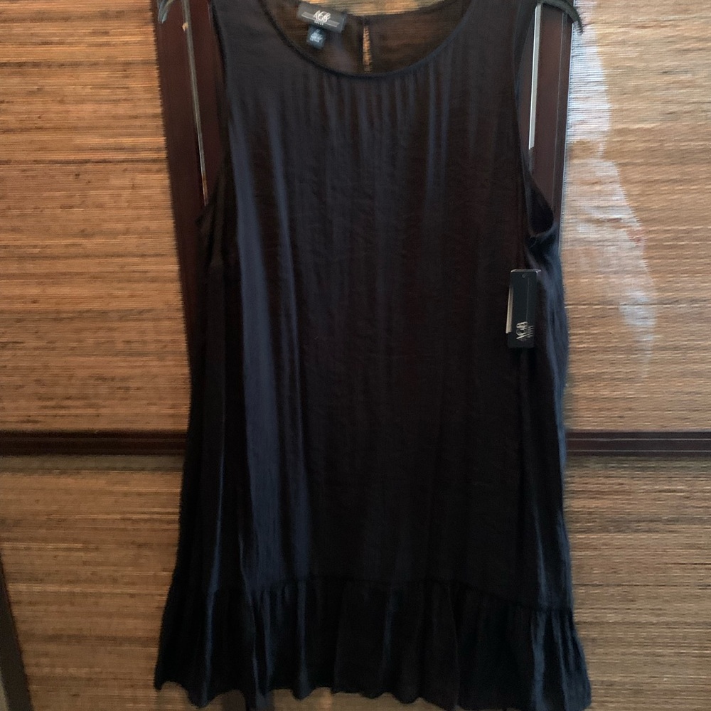AGB Black Ruffled Sleeveless dress